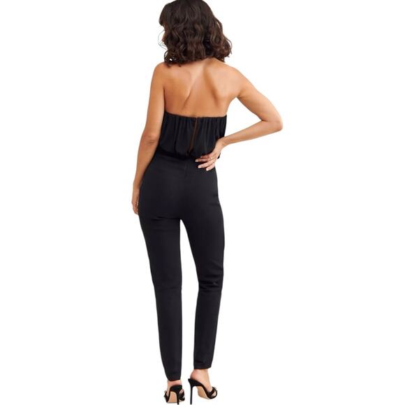 Third Form Strapless Cocktail Jumpsuit Black Viscose Size 8 - Picture 6 of 9